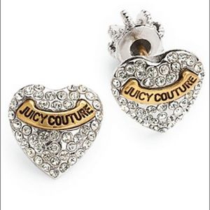 Juicy Couture Crystal Studded Heart Earrings
